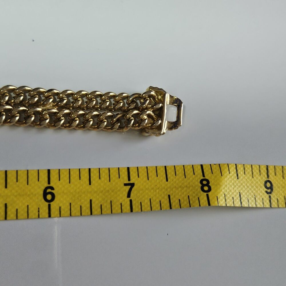 Vintage Goldette NY Gold Tone bracelet 6.75” Chunky Chain Layered - Picture 9 of 16